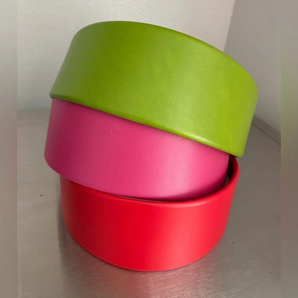 Vibrant Headband Set - Green, Pink, Red